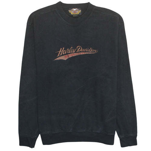 Harley-Davidson Men’s Black XL Pullover Sweatshirt Embroidered Logo
