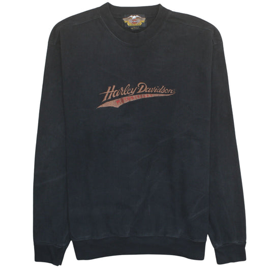 Harley-Davidson Men’s Black XL Pullover Sweatshirt Embroidered Logo