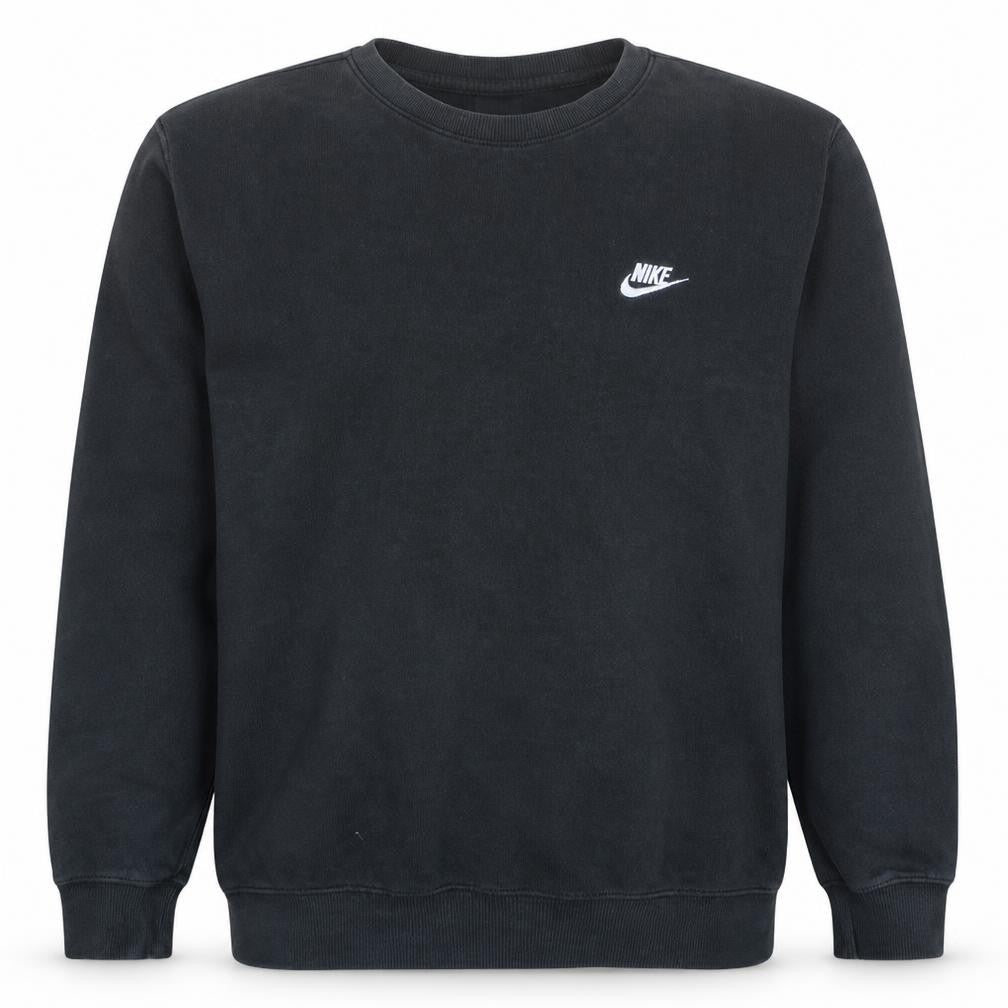 Front view of Nike Men Black XL Pullover Sweatshirt Crew Neck Fleece