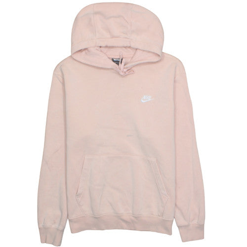 Nike Women’s Pink Pullover Hoodie M Cotton Blend Logo Sweatshirt