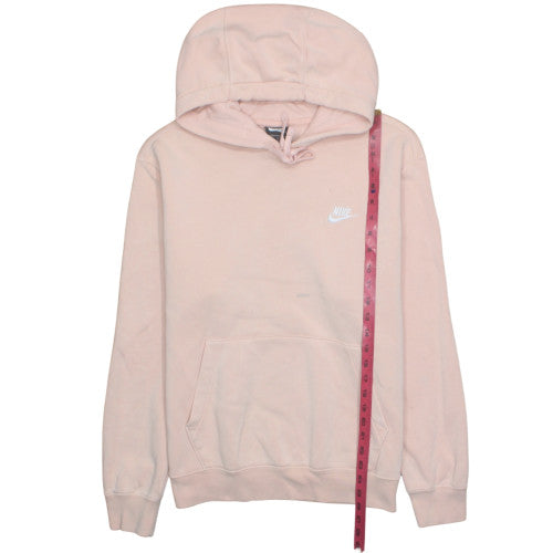 Nike Women’s Pink Pullover Hoodie M Cotton Blend Logo Sweatshirt