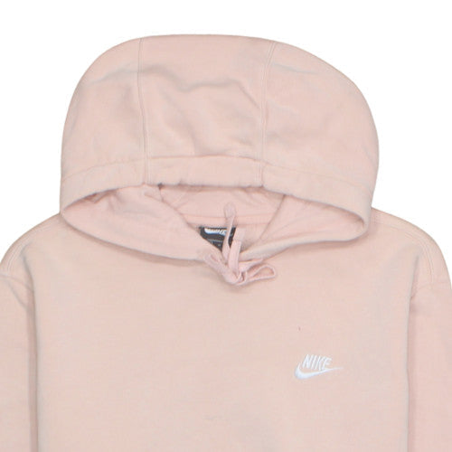 Nike Women’s Pink Pullover Hoodie M Cotton Blend Logo Sweatshirt