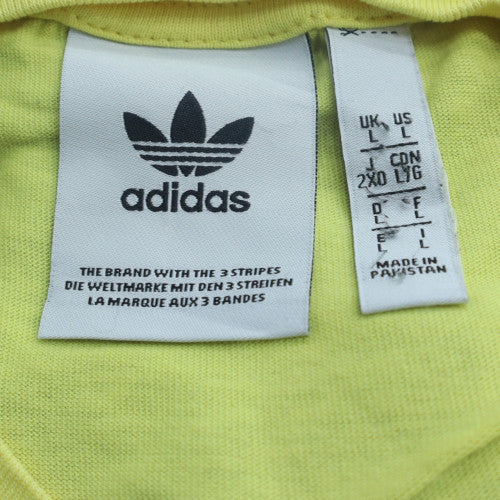 Adidas Men's Yellow & White Crew Neck Short Sleeve T-Shirt Size L