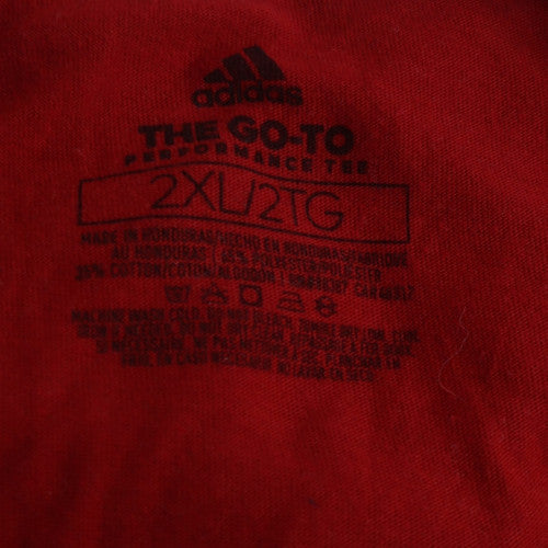 Adidas Men's Red 2XL The Go-To Performance Tee Golf Graphic T-Shirt