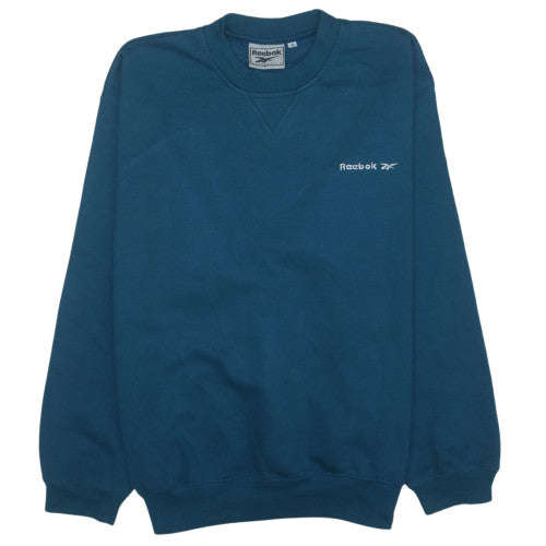 Reebok Men's Blue Pullover Sweatshirt M Crew Neck Fleece