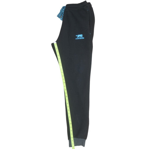 Airness Men’s Black Jogger Trousers M Fleece Regular Fit Drawstring