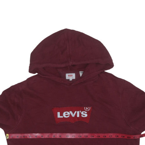 Levi's Men's Red Pullover Hoodie M Regular Fit Fleece Logo