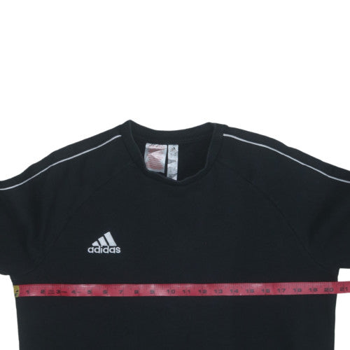 Adidas Boys Black Crew Neck Sweatshirt 15-16 Years Classic Style
