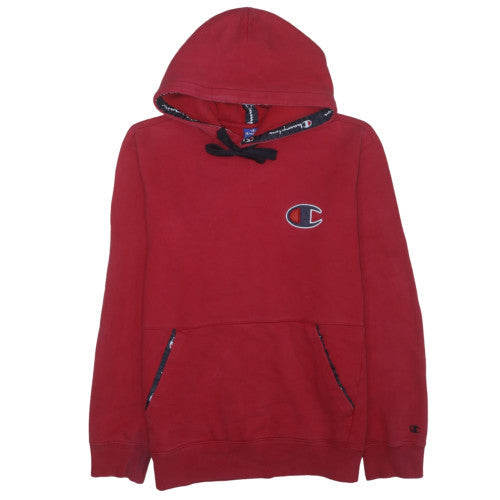 Champion Men's Red XL Pullover Hoodie with Logo Drawstring