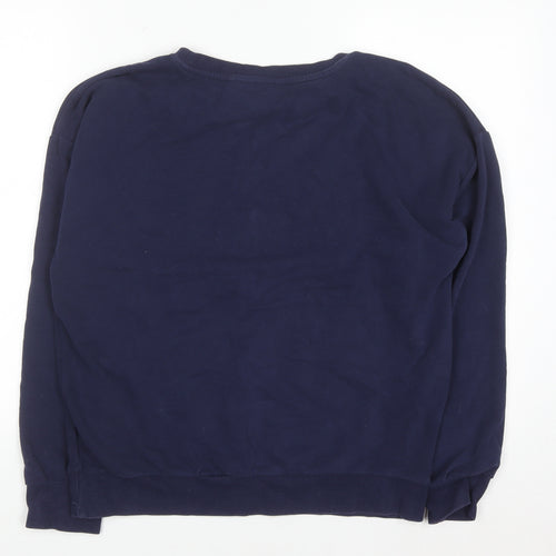 Next Womens Navy Rainbow Heart Graphic Pullover Sweatshirt Size 12 M