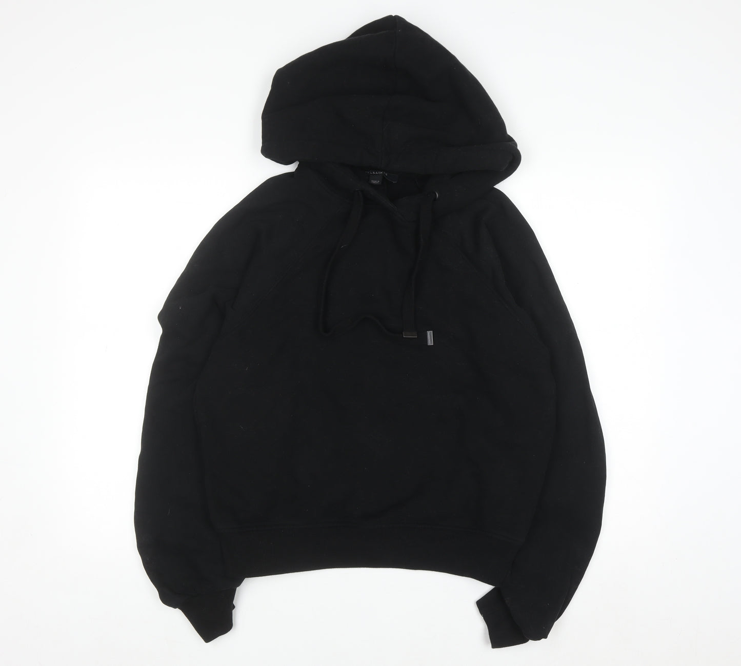 AllSaints Women's Black Small Organic Cotton Full Zip Hoodie