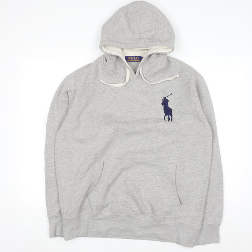 Ralph Lauren Men’s Grey XL Pullover Hoodie with Logo Embroidery