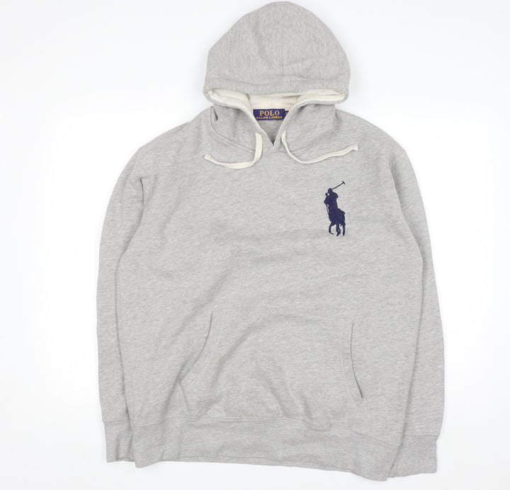 Ralph Lauren Men’s Grey XL Pullover Hoodie with Logo Embroidery