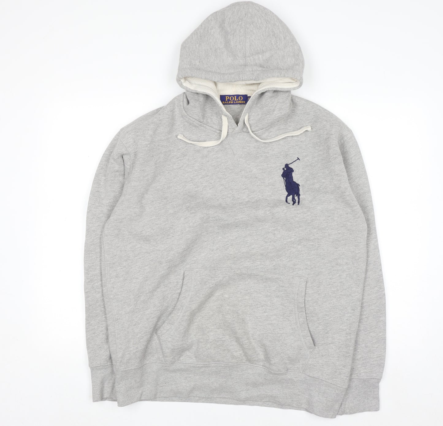 Ralph Lauren Men’s Grey XL Pullover Hoodie with Logo Embroidery