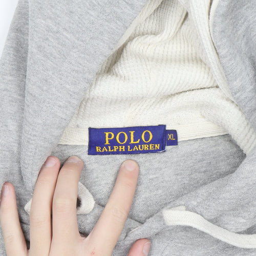 Ralph Lauren Men’s Grey XL Pullover Hoodie with Logo Embroidery