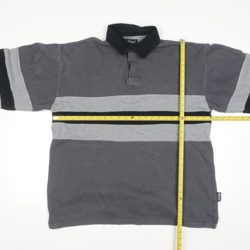 Watsons Heavies Men's Grey Long Sleeve Rugby Shirt L Cotton