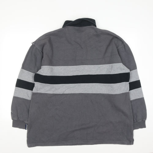 Watsons Heavies Men's Grey Long Sleeve Rugby Shirt L Cotton