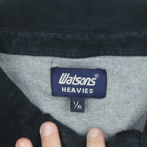 Watsons Heavies Men's Grey Long Sleeve Rugby Shirt L Cotton