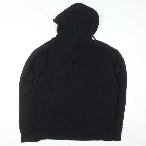 Collusion Men Black Pullover Hoodie M Regular Fit Cotton Blend