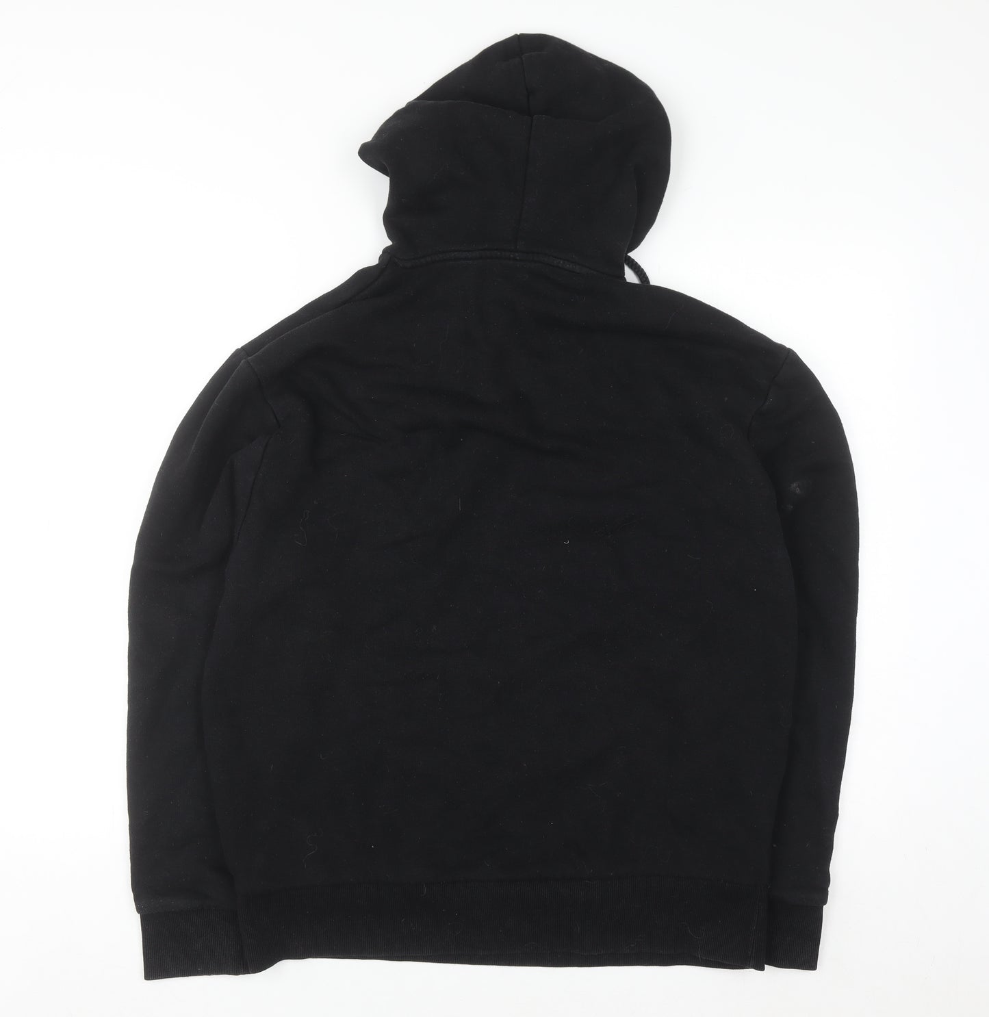 Collusion Men Black Pullover Hoodie M Regular Fit Cotton Blend