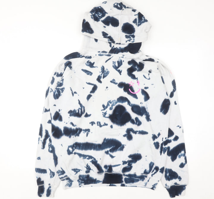 Scamp & Dude Women's Blue Tie-Dye Hoodie Medium Cotton Pullover