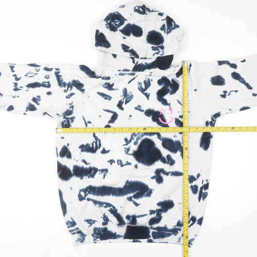 Scamp & Dude Women's Blue Tie-Dye Hoodie Medium Cotton Pullover