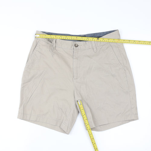 Nautica Men Beige 32W Chino Shorts Cotton Stretch Casual