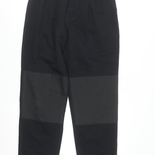 Timber Creek Men's Black Cotton Pleated Chino Trousers 31x32 Regular Fit