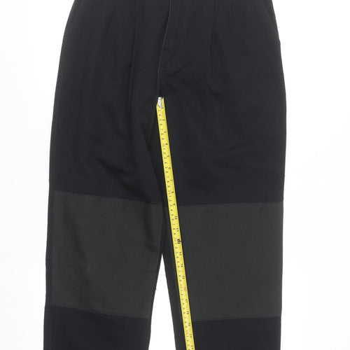 Timber Creek Men's Black Cotton Pleated Chino Trousers 31x32 Regular Fit