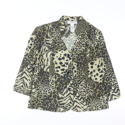 Sag Harbor Women's Petite Animal Print Satin Blouse Size 10