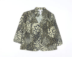 Sag Harbor Women's Petite Animal Print Satin Blouse Size 10