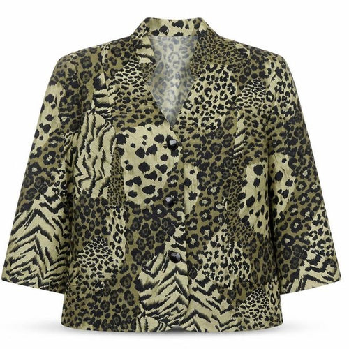 Sag Harbor Women's Petite Animal Print Satin Blouse Size 10