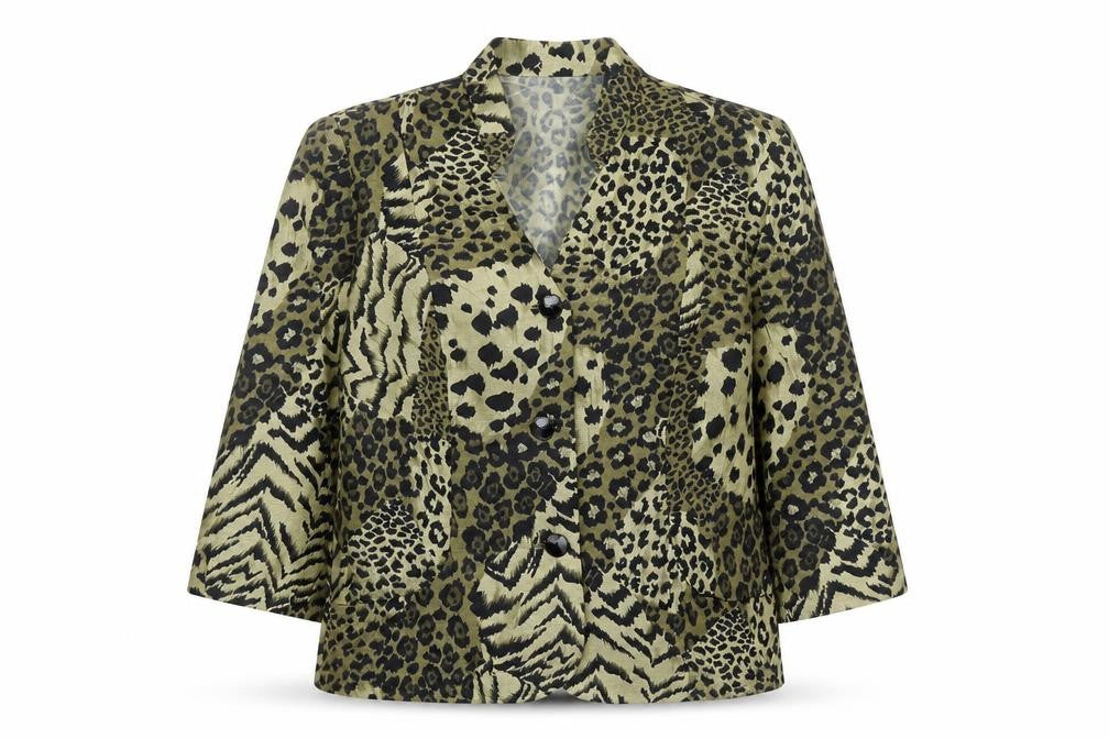 Sag Harbor Women's Petite Animal Print Satin Blouse Size 10