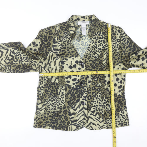 Sag Harbor Women's Petite Animal Print Satin Blouse Size 10