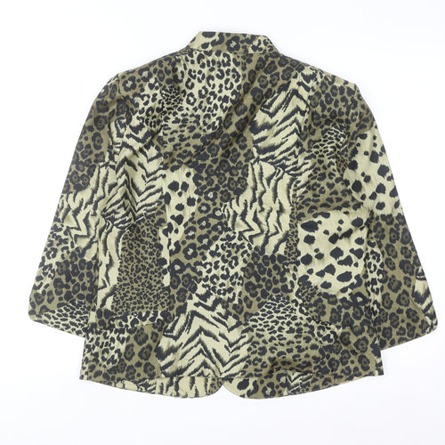 Sag Harbor Women's Petite Animal Print Satin Blouse Size 10