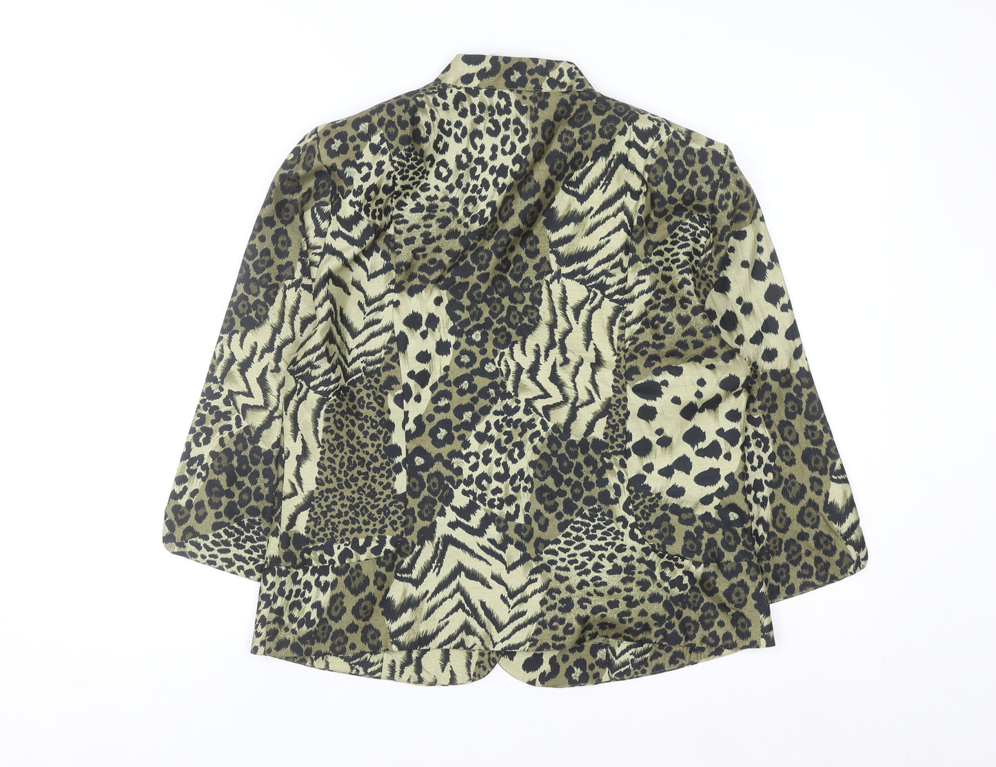 Sag Harbor Women's Petite Animal Print Satin Blouse Size 10