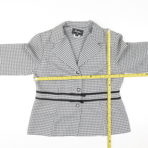 Sweet Women’s Grey Check Single-Breasted Suit Jacket Size 12