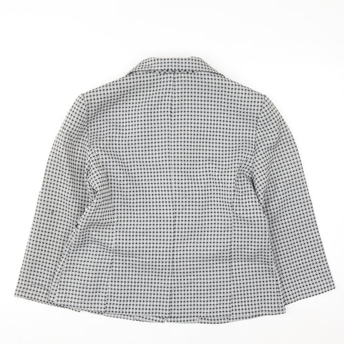 Sweet Women’s Grey Check Single-Breasted Suit Jacket Size 12