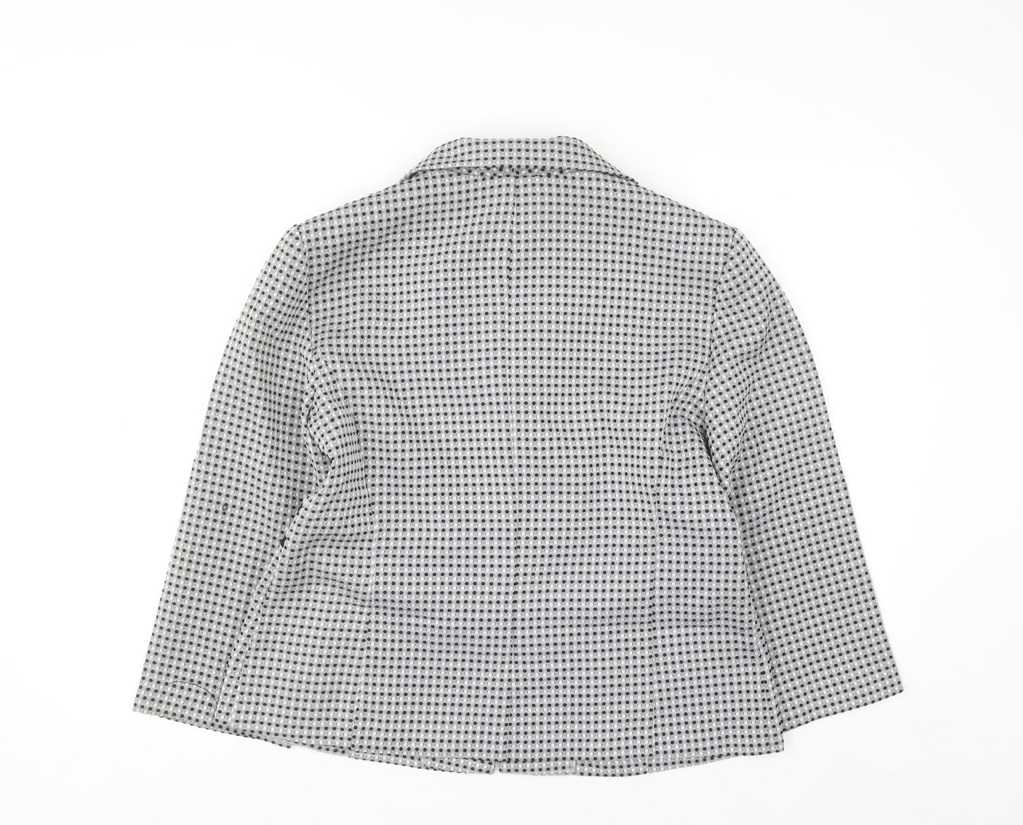 Sweet Women’s Grey Check Single-Breasted Suit Jacket Size 12