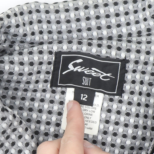 Sweet Women’s Grey Check Single-Breasted Suit Jacket Size 12