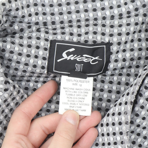 Sweet Women’s Grey Check Single-Breasted Suit Jacket Size 12