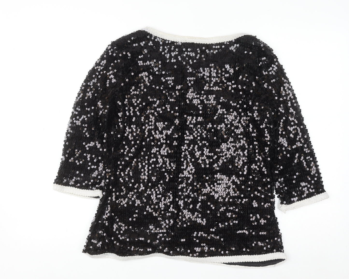 IMAN Women's Black Sequin Tuxedo Style Blazer Jacket Size M