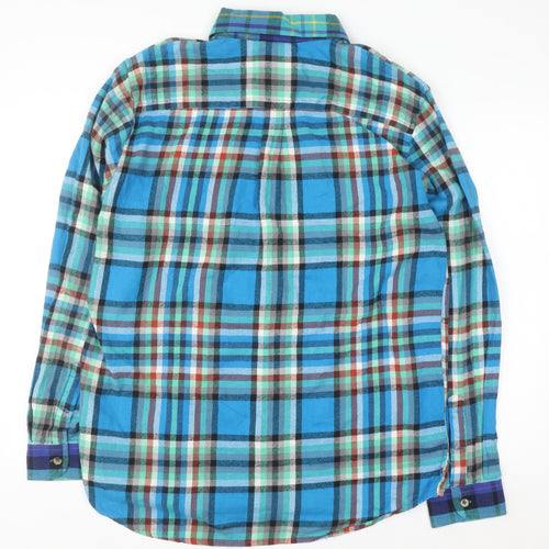 Burton Men's Blue Plaid Flannel Button-Up Shirt Size M