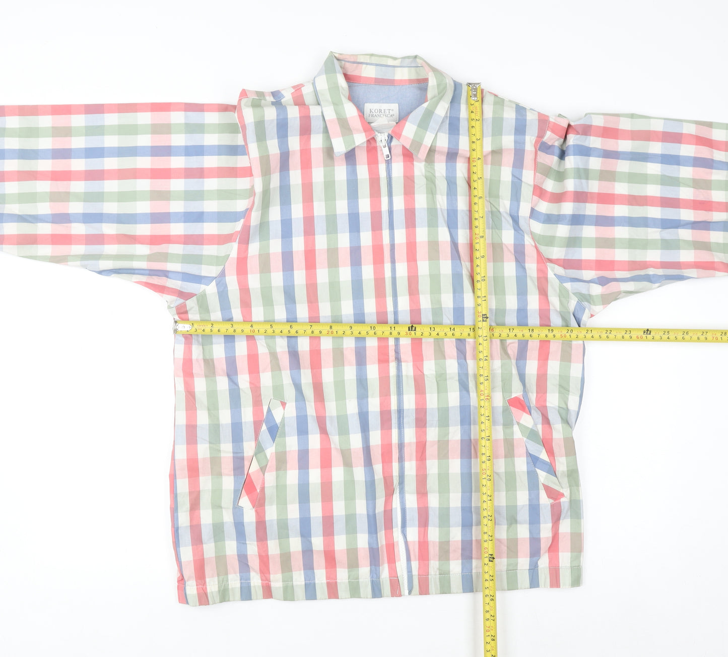 Koret Francisca Men's Multicoloured Check Cotton Full Zip Jacket Size S