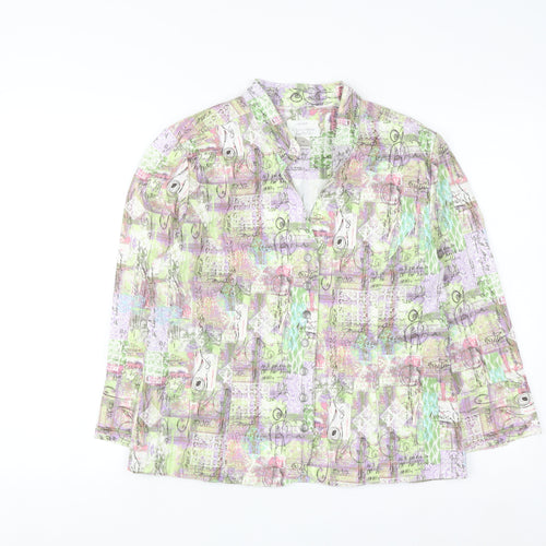 Christopher & Banks Women's Multicoloured Cotton Stretch Blazer M