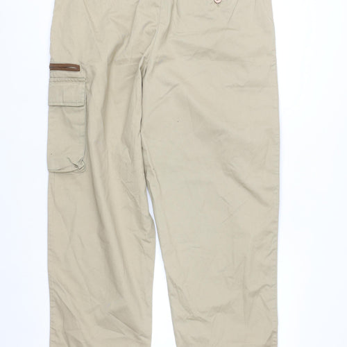Scandia Woods Men's Beige Cargo Trousers Size 36L Cotton Workwear