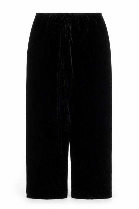 Front view of Ronni Nicole Women’s Black Velvet Stretch Trousers, size M