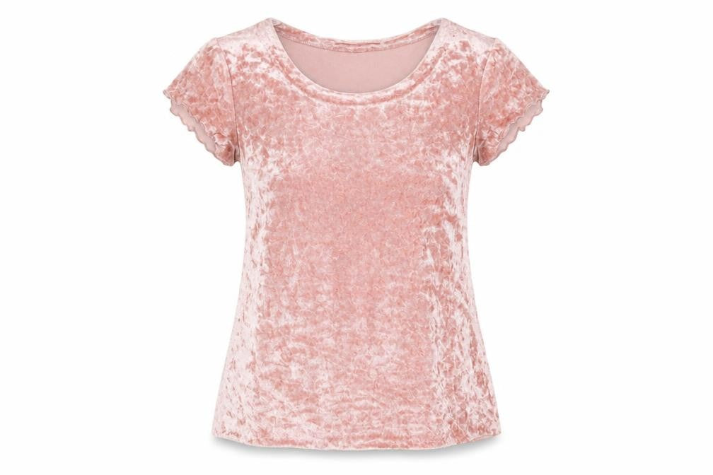 Victoria's Secret Womens Pink Velvet Short Sleeve T-Shirt Size S
