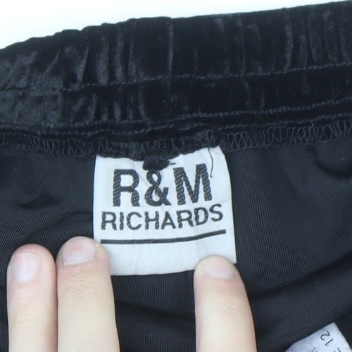 R&M Richards Women’s Black Velvet Elastic Waist Trousers Size 12