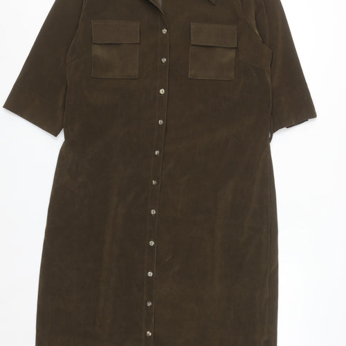 Kathy Ireland Women’s Brown Size 16 Button Shirt Dress